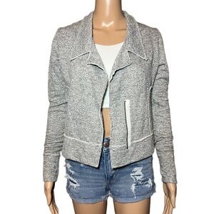 ANTHROPOLOGIE Dolan T Shirt Gray Moto Style Jacket Small